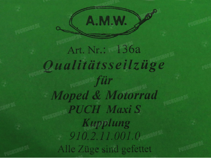 Bowdenzug Puch Maxi S Kupplungszug kurz A.M.W. 